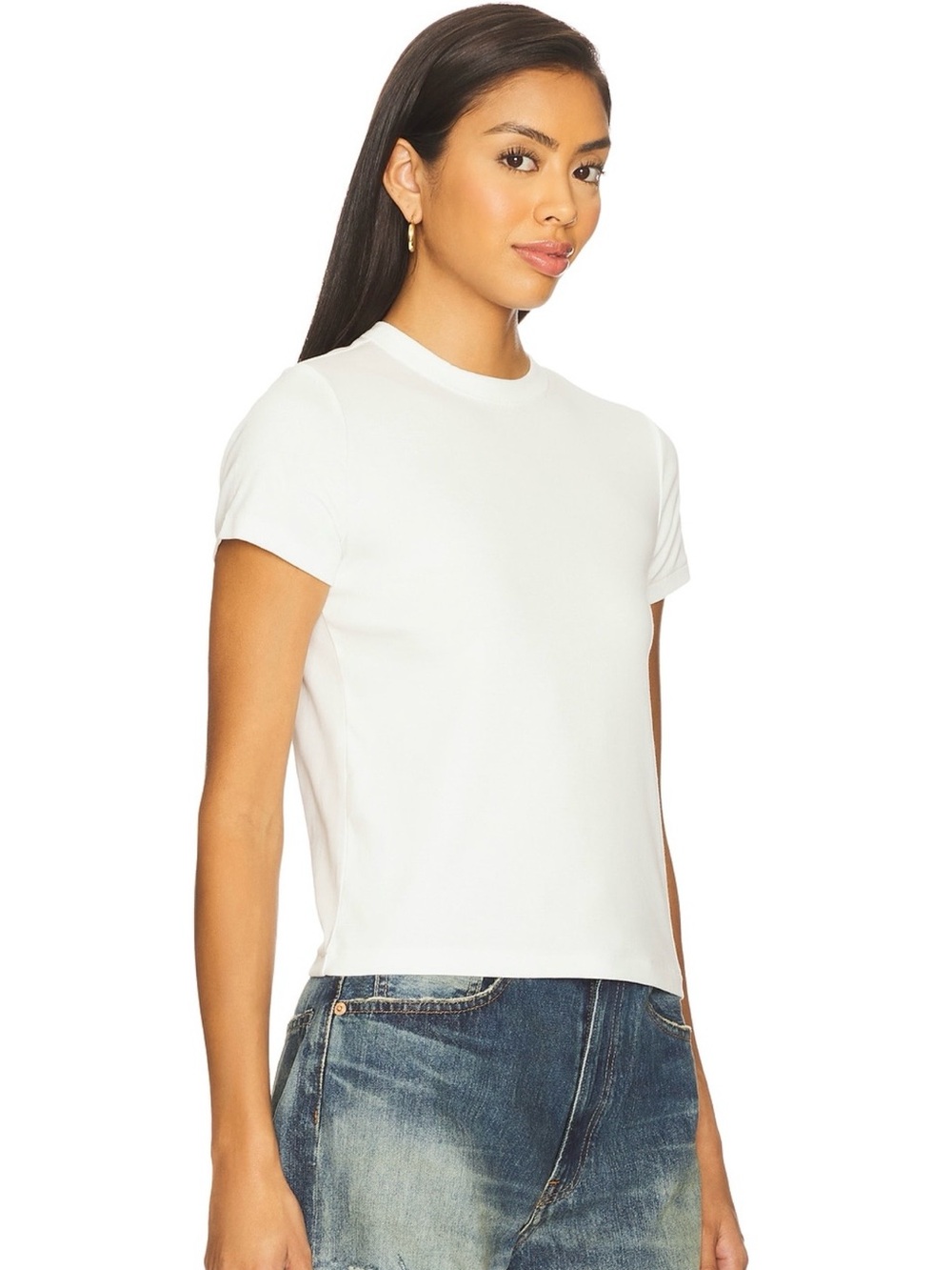NWT DL1961 Classic Crew Neck Short Sleeve Top- White Baby Tee